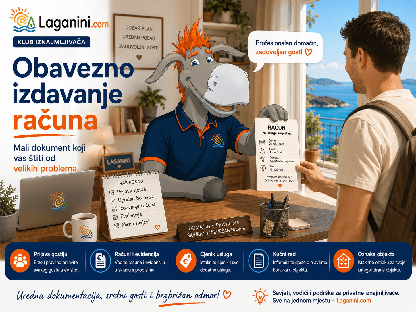 Obavezno izdavanje računa za usluge smještaja